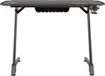 Twisted Minds Z Shaped Carbon Fiber Texture Gaming Desk, 106.5cm x 65.5cm x 11cm Dimensions, RGB Light, Headphone Hooks & Cup Holder, Black | TM-Z-1060-RGB