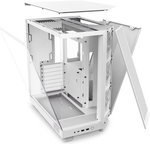 NZXT H6 Flow RGB Compact Dual-Chamber Airflow Mid-Tower ATX Case, Panoramic Glass Panels, Up to 360 mm Radiator & 3x 120mm RGB Fans, Cable Mgt, USB-C 3.2 / USB-A 3.2, White | CC-H61FW-R1