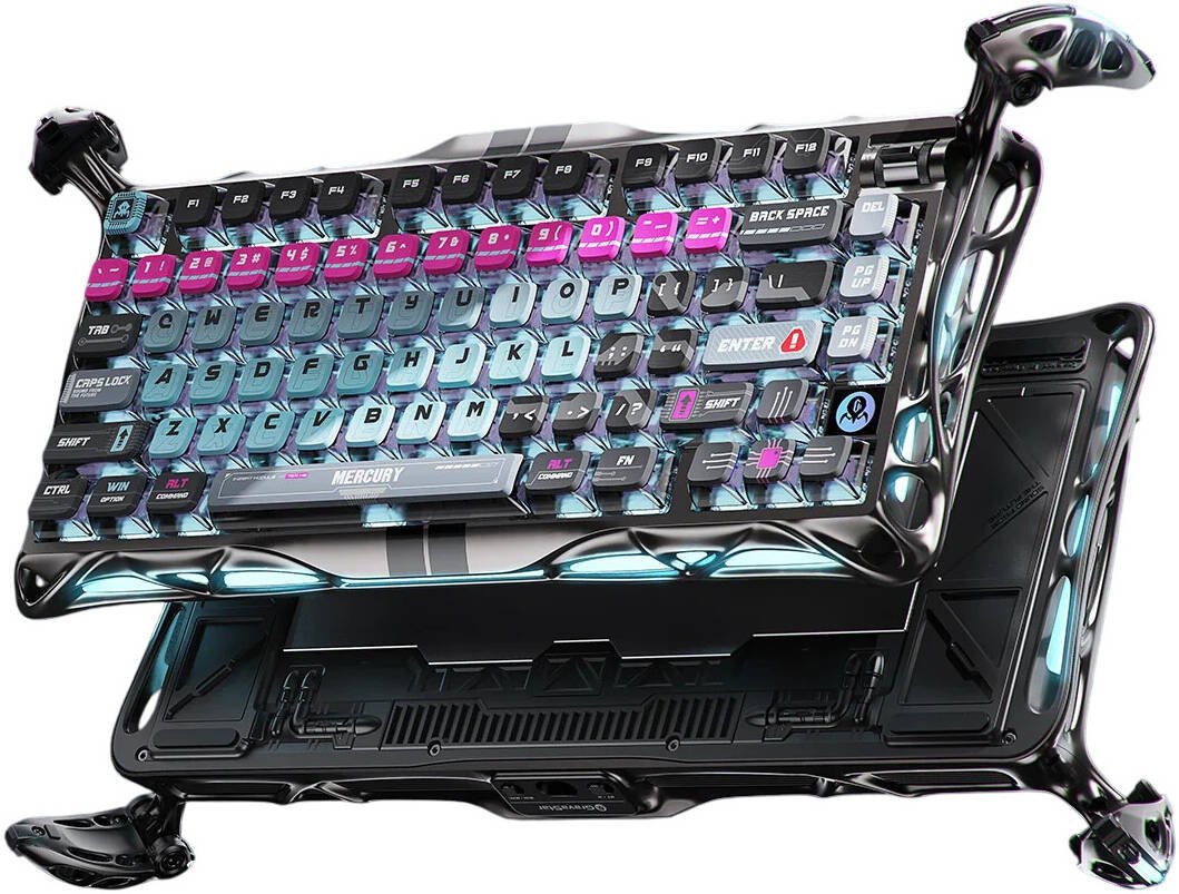 GravaStar Mercury V75 Pro Gaming Keyboard, Special Edition, 75% Layout, Jade Gaming Switch, 8kHz Polling Rate, Semi-Aluminum Construction, Dynamic Rapid Trigger, Cyber Punk | V75 Pro