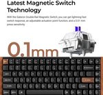 Keychron K2 HE, Wireless Mechanical Keyboard, English-Arabic Keyboard, 2.4 GHz, Bluetooth 5.2, Hot-swap, Type-C, Mac & Windows Keycaps, White | K2H-Q1-AR