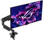 ASUS ROG Ergo Monitor Mount AAS01, Up to 39" Screen Size, 100 x 100 VESA, Up to 11.5kg Max Weight Capacity (8.5kg for Curved Monitors), 360Â° Rotation, Black | AAS01