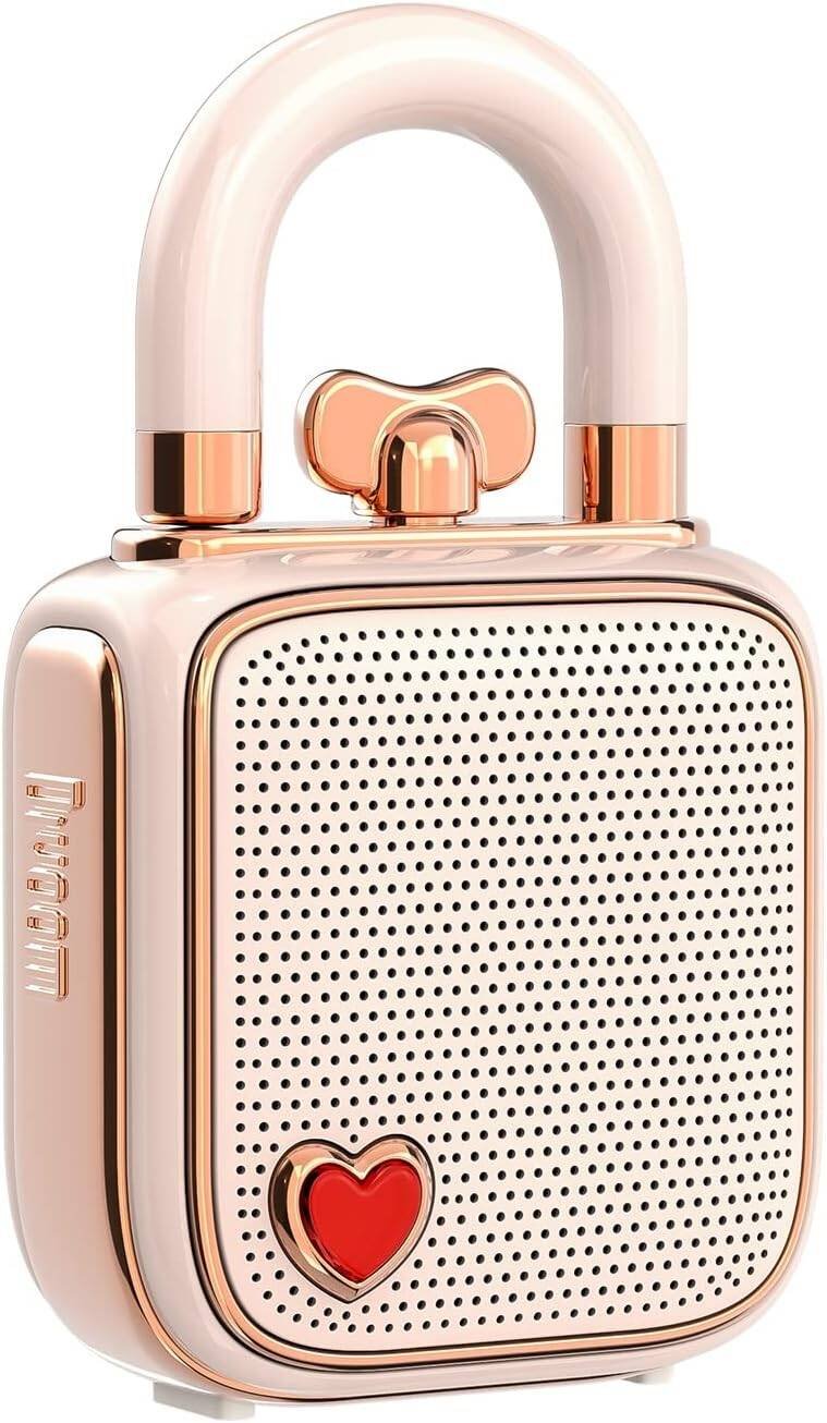Divoom Lovelock Portable Bluetooth Speaker, 32mm Speaker Size, 5W Full-Range Driver, Bluetooth 5.0 Connectivity, Hands-Free Calling, 700 mAh Battery Capacity, Pink | 90100058212