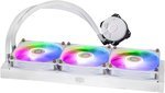 Cooler Master MaasaterLiquid 360L Core aRGB Liquid CPU Cooler, 360mm Radiator, 650-1750 RPM Fan Speed, 71.93 CFM Fan Airflow, Aluminum Radiator, 3-Pin Pump Connector, White | MLW-D36M-A18PZ-RW