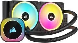 Corsair iCUE LINK H100i 240mm RGB AIO Liquid CPU Cooler, 240mm Radiator with QX120 RGB Fans, Up to 2400 RPM Speed, 63.1 CFM Airflow, Intel 1700 & AMD AM5 Sockets, Black | CW-9061001-WW
