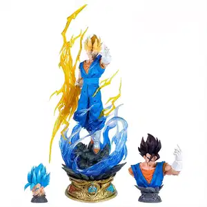 Anime Dragon Ball Z Goku Vegeta Fusion Vegetto Head Replace 58cm Statue Figure