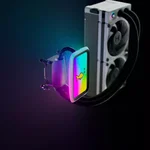 HYTE Thicc Q60 240mm AIO Liquid CPU Cooler with 5" UltraSlim IPS Display, White